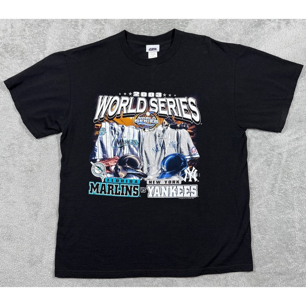 Vintage Marlins Yankees Shirt Mens Large CSA 2003 World Series‎ Baseball MLB Tee
